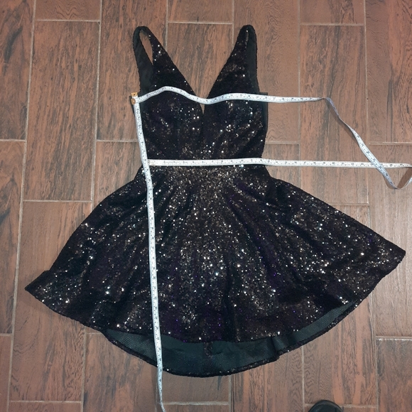 B. Darlin Black Super Sequin Cocktail Formal Dress Size 7/8 Juniors - Picture 9 of 16